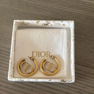 Dior Gold Hoop Earrings